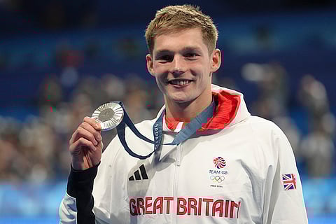 Duncan Scott after receiving his silver medal in men's 200-meter individual medley final